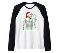 Gothique noël Squelette café crâne père noël Gothique Manche Raglan