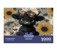 Gothique Occidental High Cattle Puzzle 1000 Pièces pour Adultes & Enfants ≥ 14 Ans Jeu Patience & Réflexion Divertissement Créatif Cadeau Classiques - Activité Familiale Parfaite 70x50cm/1000pcs