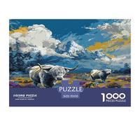 Gothique Occidental High Cattle Puzzle 1000 Pièces pour Adultes Et Enfants À Partir De 12 Ans Jeu Cadeau Unique De Qualité Supérieure - Activité Familiale Parfaite 70x50cm/1000pcs