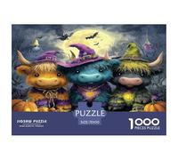 Gothique Occidental High Cattle Puzzle 1000 Pièces pour Adultes Et Enfants À Partir De 12 Ans Jeu Cadeau Unique De Qualité Supérieure - Activité Familiale Parfaite 70x50cm/1000pcs