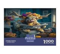 Gothique Occidental High Cattle Puzzle 1000 Pièces pour Adultes Et Enfants À Partir De 12 Ans Jeux De Défi Jouets Éducatifs De Qualité Supérieure Décoration De La Maison 70x50cm/1000pcs