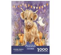Gothique Occidental High Cattle Puzzle 1000 Pièces pour Adultes Et Enfants Dès 14 Ans Jeu Cadeau Unique De Qualité Supérieure Décoration De La Maison 38x26cm/1000pcs