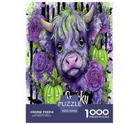 Gothique Occidental High Cattle Puzzle 1000 Pièces pour Adultes Et Enfants Dès 14 Ans Jeu De Patience Et De Réflexion De Qualité Supérieure Décoration De La Maison 70x50cm/1000pcs