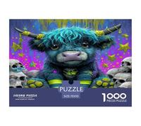 Gothique Occidental High Cattle Puzzle 1000 Pièces pour Adultes Et Enfants Dès 14 Ans Jeu De Patience Et De Réflexion Divertissement Créatif Cadeau Classiques Décoration De La Maison 70x50cm/1000pcs