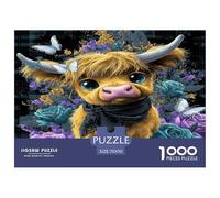 Gothique Occidental High Cattle Puzzle 1000 Pièces pour Adultes Et Enfants Dès 14 Ans Jeu De Patience Et De Réflexion De Qualité Supérieure - Activité Familiale Parfaite 70x50cm/1000pcs