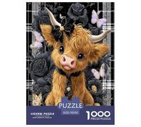 Gothique Occidental High Cattle Puzzle 1000 Pièces pour Adultes Et Enfants Dès 14 Ans Jeu De Patience Et De Réflexion De Qualité Supérieure Décoration De La Maison 70x50cm/1000pcs