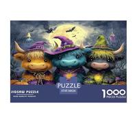 Gothique Occidental High Cattle Puzzle 1000 Pièces pour Adultes Et Enfants Dès 14 Ans Jeu De Patience Et De Réflexion De Qualité Supérieure Décoration De La Maison 38x26cm/1000pcs