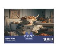 Gothique Occidental High Cattle Puzzle 1000 Pièces pour Adultes Et Enfants Dès 14 Ans Jeux De Défi Jouets Éducatifs De Qualité Supérieure Décoration De La Maison 38x26cm/1000pcs