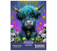 Gothique Occidental High Cattle Puzzle 1000 Pièces pour Adultes Et Enfants Dès 14 Ans Jeux De Défi Jouets Éducatifs De Qualité Supérieure - Activité Familiale Parfaite 70x50cm/1000pcs
