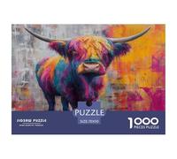 Gothique Occidental High Cattle Puzzle De 1000 Pièces pour Adultes Et Enfants À Partir De 12 Ans Jeu Cadeau Unique De Qualité Supérieure - Activité Familiale Parfaite 70x50cm/1000pcs