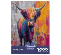 Gothique Occidental High Cattle Puzzle De 1000 Pièces pour Adultes Et Enfants Dès 14 Ans Jeu Cadeau Unique De Qualité Supérieure Décoration De La Maison 38x26cm/1000pcs