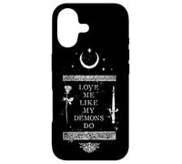 Gothique Occulte, Grunge, Aime-Moi comme Mes démons Font Witch Moon Coque pour iPhone 17