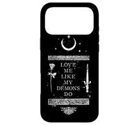 Gothique Occulte, Grunge, Aime-Moi comme Mes démons Font Witch Moon Coque pour iPhone 17 Pro Max