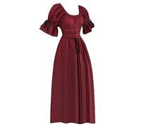 Gothique Princesse Costume Halloween Mercredi Sorcier Wonder Squelette Citrouille Deguisement Faucheuse Grande Tenue Gothique Femme Cosplay Sexy Nonne Diablesse Vintage Robe Mariée Halloween M
