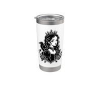 Gothique Princesse Raven Dark Cartoon Victorian Graphic Gobelet isotherme en acier inoxydable double paroi