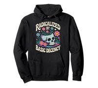 Gothique Radicalisé par Basic Decency Skull Wild Flowers Women Sweat à Capuche