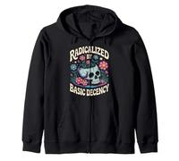 Gothique Radicalisé par Basic Decency Skull Wild Flowers Women Sweat à Capuche