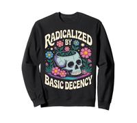 Gothique Radicalisé par Basic Decency Skull Wild Flowers Women Sweatshirt