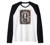 Gothique Sorcière Art Occulte Femme Portrait Lune Papillon Manche Raglan