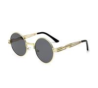 Gothique Steampunk Lunettes de soleil Hommes Femmes Metal WrapEyeglasses Round Shades Lunettes de soleil, 1, Taille unique