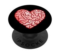 Gothique Valentine Cerveau en Forme de cœur Effrayant Anatomique Effrayant PopSockets PopGrip Adhésif
