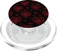 Gothique Valentine Motif cœur Toile d'araignée Emo Alt Girl Chauve-Souris PopSockets PopGrip pour MagSafe