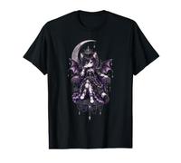 Gothique Vampire Chat Princesse Dark Kawaii Fantasy Design T-Shirt Graphique avec Valeur