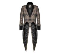 Gothique Veste Homme, Steampunk Vintage Manteau Homme, Médiéval Victorien Smoking Slim Fit Renaissance Costume Halloween et Carnaval Costume Gentleman Pirates Vampire Cosplay Frack