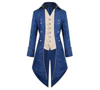 Gothique Veste Homme Vintage Steampunk Veste Homme Intage Victorien Renaissance Manteau Longueur Moyenne Pirates Vampire Cosplay Costume pour Halloween et Carnaval Gentleman Frack