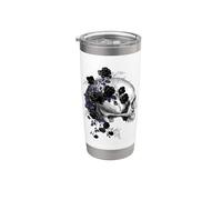 Gothique Wicca Goth Occulte Skullmystic Œil Scarabée Fleurs Gobelet isotherme en acier inoxydable double paroi