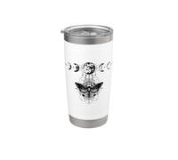 Gothique Wicca Goth Occulte Skullmystic Œil Scarabée Fleurs Gobelet isotherme en acier inoxydable double paroi