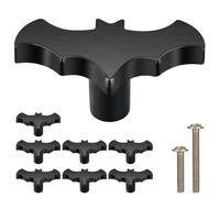 Gothvanity Lot de 8 boutons d'armoire chauve-souris - Décoration gothique pour armoire de cuisine, tiroir, commode et placard - Bois - 6,6 x 3,3 cm - Noir