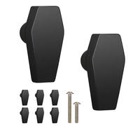 Gothvanity Lot de 8 boutons de placard en bois - Style gothique - Pour armoire de cuisine, tiroir, commode et placard - 6,6 x 3,3 cm - Noir