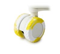 Goticc Housses de roue de bagages pour valises, housses de protection pour roues pivotantes de 5,3 à 6,1 cm, Teinte jaune et blanc, Housses de roue pour bagages