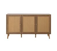 Goto - buffet bas - effet bois et cannage - 3 portes - 140 cm - Bois