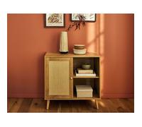 Goto - buffet haut - effet bois et cannage - 2 niches et 1 porte - 80 cm - Bois