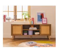 Goto - meuble tv - effet bois et cannage - 140 cm - Bois