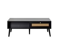 Goto - table basse - noir et cannage - 110 cm - Noir