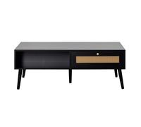Goto - table basse - noir et cannage - 110 cm - Noir