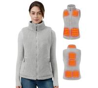 GOTOBI Gilet Chauffant Femme PolaireAvec Batterie 16000mah 7,4v Incluse, 9 Zones De Veste Chauffante, Gilet Chauffant Electrique Avec 3 TempéRatures RéGlables Pour Le Travail En ExtéRieur,Gris,XL