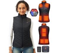 GOTOBI Gilet chauffant, gilet chauffant pour femme avec batterie externe 16 000 mAh 7,4 V, 9 zones de chauffage, interrupteur intelligent 4 en 1 avec design éteint, gilet chauffant pour le travail en