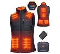 GOTOBI Gilet Chauffant Homme avec Batterie 7.4V 16000mAh, 9 Zones de Chauffage, 4 en 1 Interrupteur Intelligent avec Design d'extinction des Lumières, Veste Chauffante pour Ski Travail en Plein Air