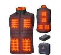 GOTOBI Gilet Chauffant Homme avec Batterie de 16000mAh - Gilet Chauffant avec 9 Zones de Chauffage et 3 Températures Réglables, Veste Chauffant pour Activités en Plein Air Moto Cyclisme,S