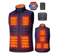 GOTOBI Gilet Chauffant Homme Avec Batterie Externe 16000 mAh - 9 Zones de Chauffage, 3 Températures Réglables - Pour Activités de Plein Air