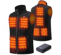 GOTOBI Gilet Chauffant Polaire homme Avec Batterie 16000mah 7,4v Incluse, 9 Zones De Veste Chauffante, Gilet Chauffant Electrique Avec 3 TempéRatures RéGlables Pour Le Travail En ExtéRieur