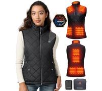 GOTOBI Gilet chauffant pour femme avec batterie externe de 16000 mAh - Gilet chauffant avec 9 zones de chauffage et 3 températures réglables - Gilet chauffant pour activités de plein air, randonnée,