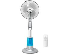 Gotoll Ventilateur Brumisateur avec Télécommande, 2 en 1 sur Pied Humidificateur 3.2L Rafraichisseur d'air Minuterie Fan Oscillant pour Chambre Bureau - Argent