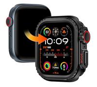 Goton Coque en alliage d'aluminium pour Apple Watch SE 3/2/1, Series 6/5/4 de 44 mm, protection antichoc en métal ultra style avec dos en céramique, coque antichoc pour un usage professionnel et