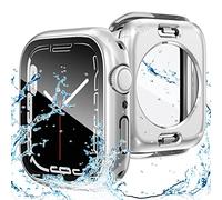 Goton Coque étanche 2 en 1 pour Apple Watch Series 6/5/4, SE 3/2/1 40 mm, coque de protection en verre rigide à 360° + cadre arrière pour accessoires iWatch 40 mm