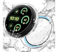 Goton Coque étanche pour Google Pixel Watch 3 2024 avec protection d'écran de 45 mm, coque fine en polycarbonate rigide haute sensibilité pour Google Pixel Watch 3 de 45 mm, transparent